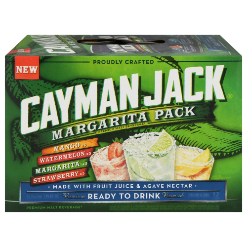 Cayman Jack Margarita Pack Premium Mango Watermelon Margarita Strawberry Malt Beverage 12 - Cans (12 fl oz)