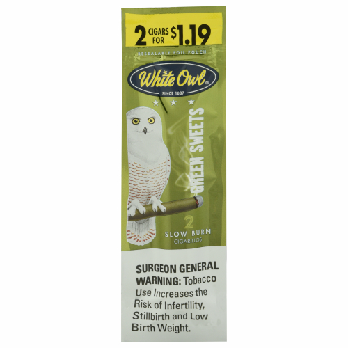 White Owl Foilfresh Slow Burn Green Sweets Cigarillos (2 ea)