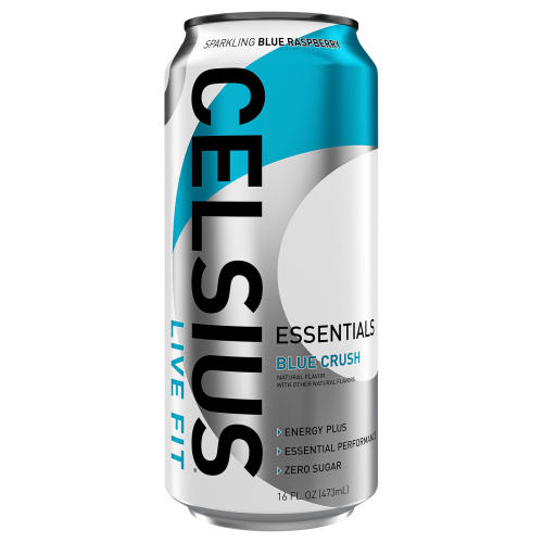 Celsius Live Fit Essentials Energy Drink Sparkling Blue Raspberry (16 Fl Oz)