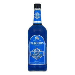 Mr. Boston Blue Curacao (Single/1.00 LT Glass Bottle)
