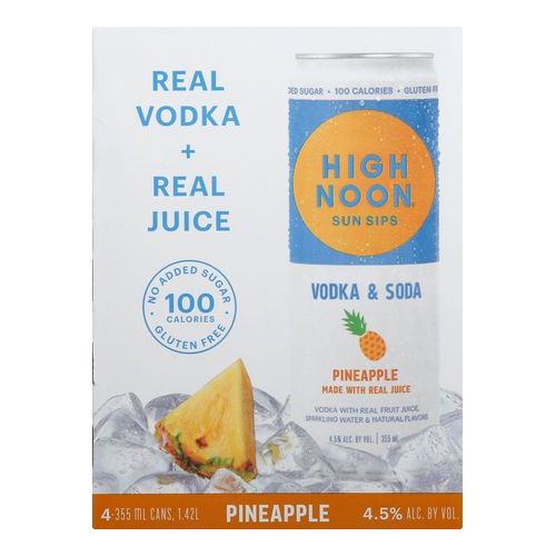 High Noon Seltzer Pineapple (4 Pack/12 oz Cans)