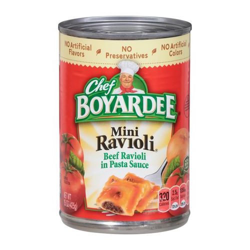 Chef Boyardee Mini Ravioli Beef Ravioli in Tomato & Meat ... (Single/15.00 OZ Pull Top Can)