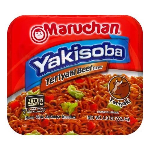 Maruchan Yakisoba Home-Style Japanese Noodles Teriyaki Beef Flavor (Single/4.00 OZ Plastic Tray)
