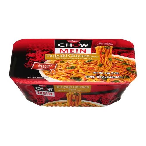 Nissin Chow Mein Noodles Teriyaki Chicken Flavor (Single/4.00 OZ Plastic Tray)
