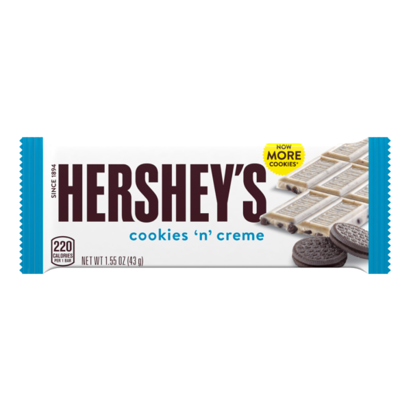 Hershey's Candy Bar Cookies'n'Crème (Single/1.55 OZ Foil Wrapper)