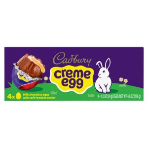 CADBURY CREME EGG Milk Chocolate with Soft Fondant Center Eggs Candy Easter Packs (4 Count) (1.2 oz)