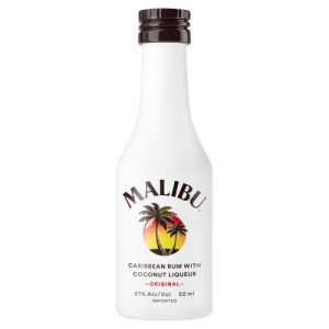 Malibu Flavored Caribbean Rum with Coconut Liqueur 50mL Bottle 42 Proof