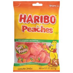 Haribo Share Size Soft & Fruity Peaches Gummi Candy (8.0 oz)