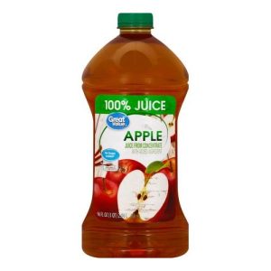 Great Value Apple Juice Unsweetened - from Concentrate (Single/96.00 FL OZ Plastic Bottle)