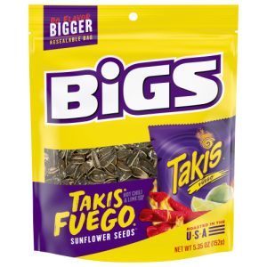 BIGS Takis Fuego Sunflower Seeds Hot Chili Lime Flavor, Low Carb Lifestyle, . (5.35 oz)