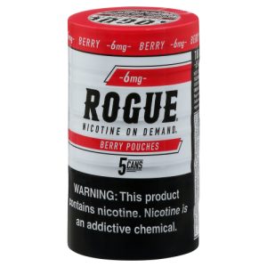 Rogue 6 mg Berry Nicotine Pouches 5 Cans (5 Pack/20 ea)