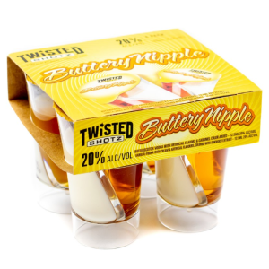 Twisted Shotz Buttery Nipple Butterscotch & Vanilla Vodka Shot (Single/100.00 ML Plastic Bottle)