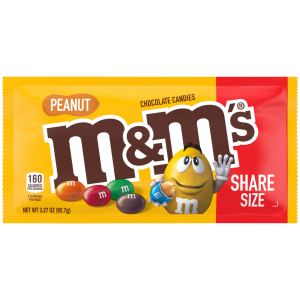 M&M's Chocolate Candies Peanut - Sharing Size (Single/3.27 OZ Plastic Bag)