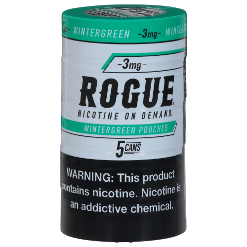 Rogue Pouches 3 mg Wintergreen Nicotine (5 Pack/20 ea)