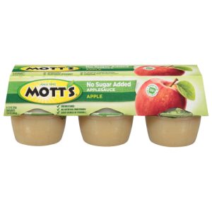 Mott's No Sugar Added Applesauce cups, 6 count (3.9 oz)