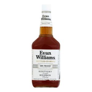 Evan Williams White Label Kentucky Straight Bourbon Whiskey (Single/1.75 LT Glass Bottle)