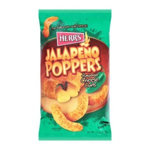 Herr's Flavored Cheese Curls Jalapeno Poppers (Single/2.75 OZ Foil Bag)