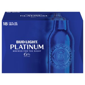 Bud Light Platinum Beer Beer, Bottles (18 Pack/12 FL OZ)