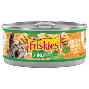 Purina Friskies Indoor Pate Wet Cat Food Indoor Chicken Dinner With Garden Greens - . Can (5.5 oz)