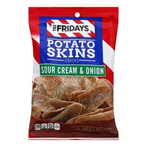 T.G.I. Friday's Potato Skins Snack Chips Sour Cream & Onion (Single/3.00 OZ Foil Bag)