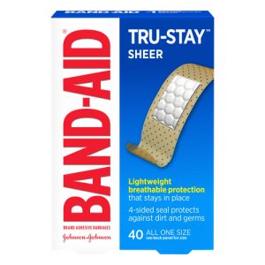 Band Aid Tru-Stay All One Size Sheer Adhesive Bandages (40 ea)