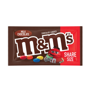 M&M's Chocolate Candies Sharing Size (Single/3.14 OZ Plastic Bag)