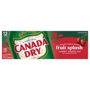 Canada Dry Fruit Splash Cherry Ginger Ale Soda cans, (12 pack/12 fl oz)