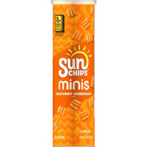 SunChips Minis Whole Grain Snacks Harvest Cheddar Flavored 3 (3/4 Oz)