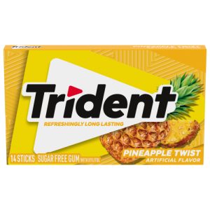 MONDELEZ GLOBAL LLC (SNACKS US) TRIDENT SLEEVE TOP - TRIDENT - PINEAPPLE TWST - 14PC - 012546011587 - REDESIGN 516483 - TRIDENT Redesign US - WAVE 2 14 STICKS English