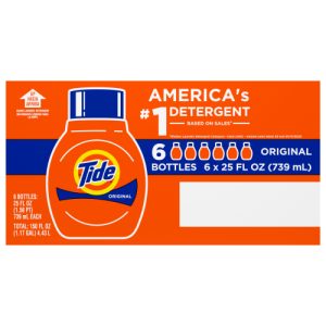 Tide Liquid Laundry Detergent Original, 17 loads 6 count (25 fl oz)