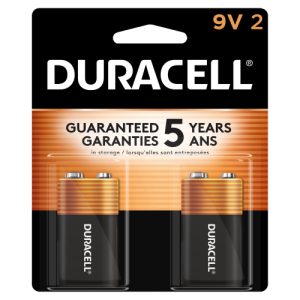 Duracell Coppertop 9V Alkaline Batteries 2/Pack