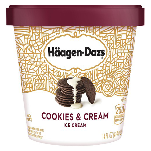 Haagen-Dazs Cookies & Ceam Ice Cream (Single/14 oz)