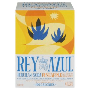 Rey Azul Pineapple & a Hint of Sea Salt Tequila & Soda 4 - Cans (12 fl oz)