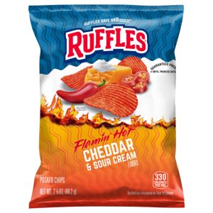 Ruffles Potato Chips Flamin' Hot Cheddar Sour Cream Flavored 2 (1/8 Oz)
