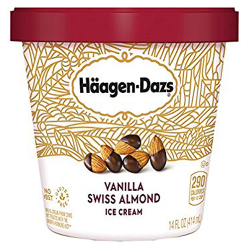Haagen-Dazs Vanilla Swiss Almond Ice Cream (Single/14 oz)