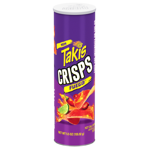 TAKIS Crisps Fuego Hot Chili Pepper & Lime Potato Crisps Canister (155.92g) (5.5 Oz)