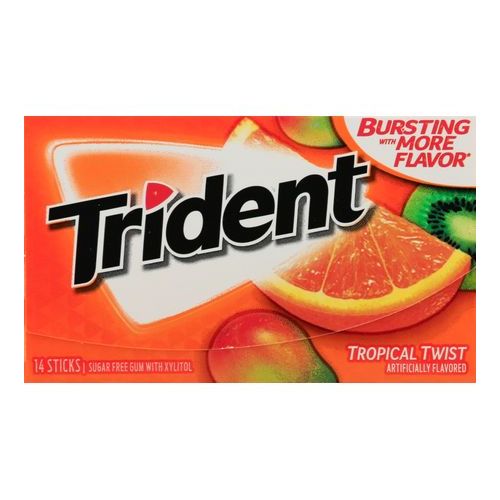 Trident Sugar Free Gum with Xylitol Tropical Twist (Single/26.60 G Box)