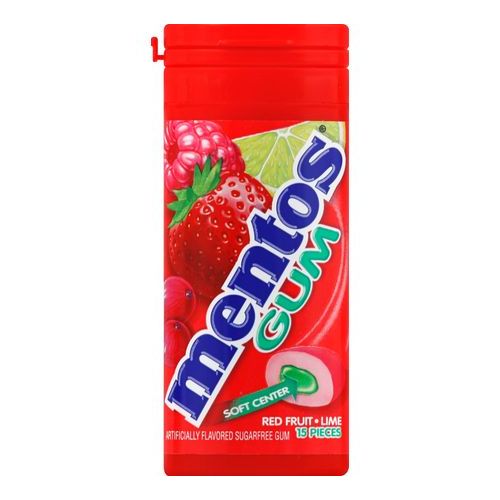 Mentos Sugarfree Gum Red Fruit - Lime (Single/30.00 G Plastic Container)