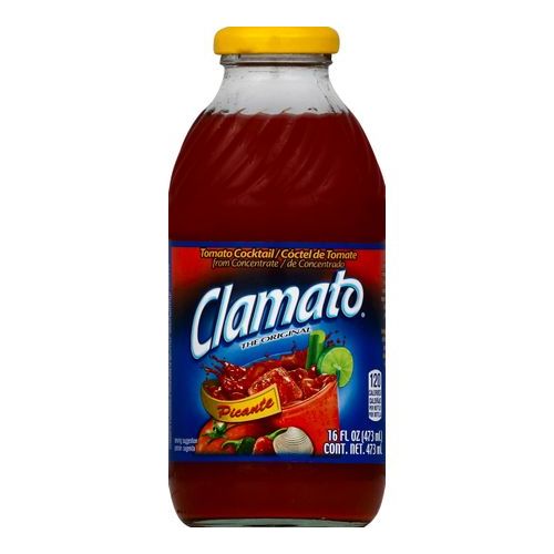 Clamato Picante Tomato Cocktail Juice (Single/16 oz Bottle)