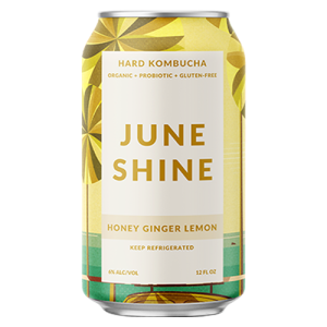 JuneShine Honey Ginger Lemon Hard Kombucha (6 Pack/12 oz Cans)