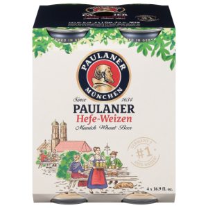 Paulaner Hefe-Weizen Munich Wheat Beer 4 - Cans (16.9 fl oz)