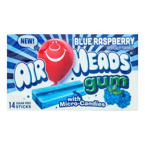 AirHeads Sugar Free Gum Blue Raspberry - with Micro Ca... (Single/33.60 G Box)