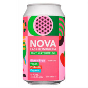 Nova Watermelon & Mint Kombucha (4 Pack/12 oz)