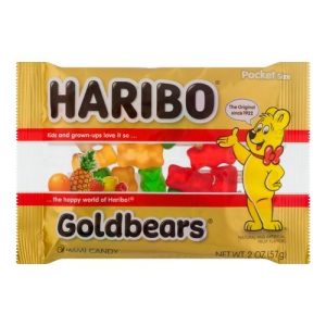 Haribo Gold-Bears Gummi Candy Original - Pocket Size (Single/2.00 OZ Plastic Bag)