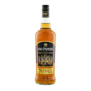 100 Pipers Blended Scotch Whisky (Single/1.00 LT Glass Bottle)