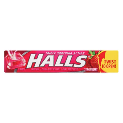Halls Strawberry (Single/9 Count)