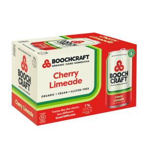 Boochcraft Hard Kombucha Cherry Limeade (6 Pack/12 oz Can)