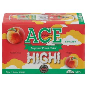 Ace High! California Imperial Peach Cider Beer 6 - Cans (12 oz)