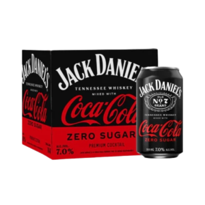 Jack Daniel's with Coca Cola Zero Sugar Cans (4 Pack/355 ml)