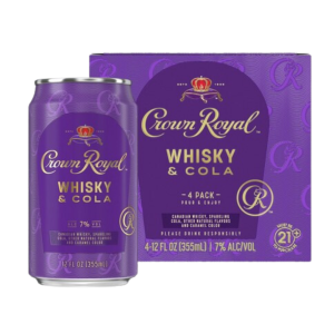 Crown Royal Whisky & Cola Premix Drink (4 Pack/12 oz Cans)